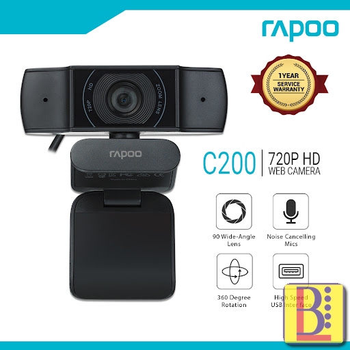 Webcam Giá Rẻ Rapoo C200 HD 720P